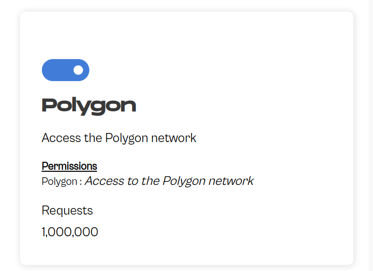 Find and activate the Polygon plan